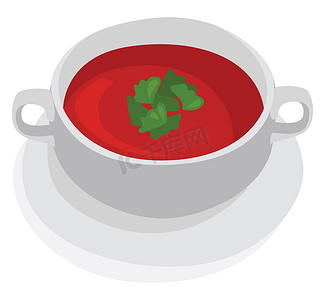 矢量番茄蔬菜摄影照片_番茄汤，插图，白色背景矢量