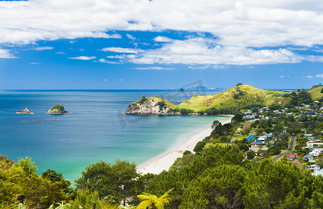 新西兰科罗曼德尔半岛的哈黑海滩