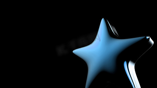 3d 彩色背景上的蓝色星星。