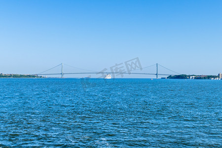 韦拉扎诺海峡大桥摄影照片_美国纽约维拉萨诺海峡大桥