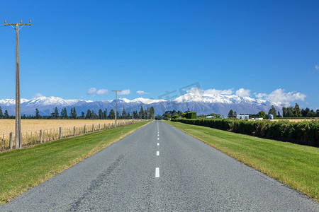 新西兰南部泰勒山和哈特山风景