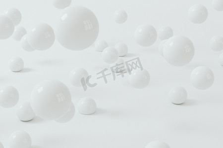 弹跳软球有白色背景，3D 渲染。