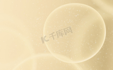 金色透明气泡背景，3d 渲染。