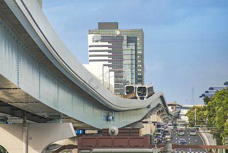 百合海鸥东京海滨的自动空中单轨列车