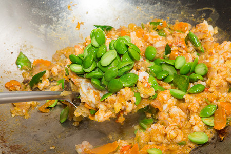 Parkia speciosa虾和辣椒酱是南方的美食。
