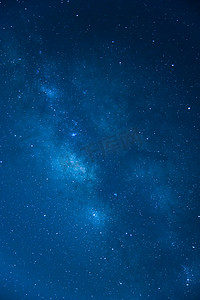 银河系，长时间曝光照片，蓝色调