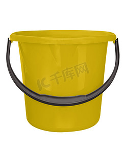 孤立的塑料桶-黄色