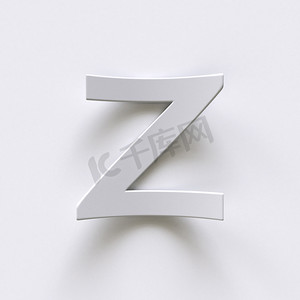 带有长阴影的弯曲纸张字体 Letter Z 3D