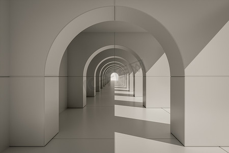 右侧客服中心摄影照片_典型的拱门以右侧光线为中心