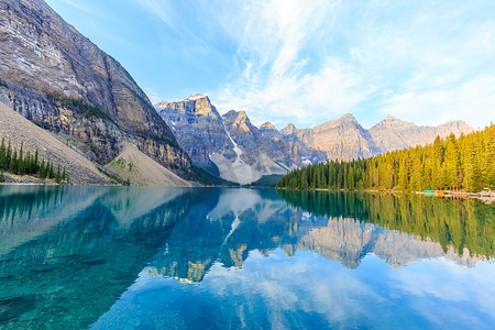 加拿大的地方摄影照片_冰碛湖，加拿大落基山脉