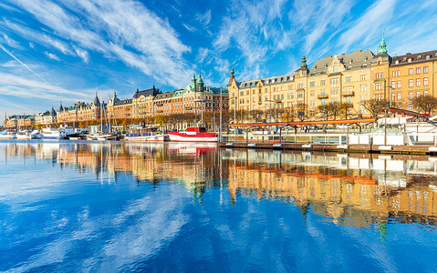 斯德哥尔摩-2014 年 10 月，瑞典：瑞典首都的城市景观。