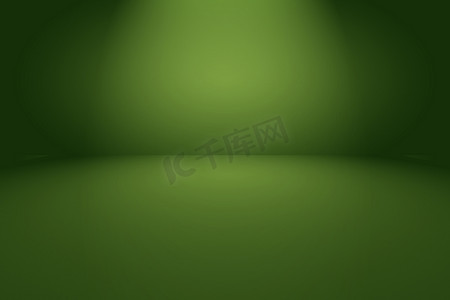 简单绿色渐变摄影照片_绿色渐变抽象背景空房间，为您的文字和图片提供空间。