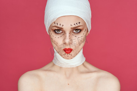 女性年轻化面部注射整容手术工作室生活方式的肖像