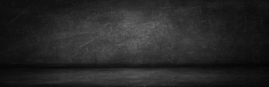 教室背景墙摄影照片_黑板纹理墙和黑色背景，复制空间长浩