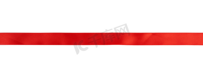白色背景上孤立的红色丝带，设计元素