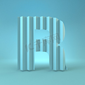 冷蓝色字体字母 R 3D