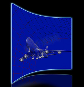 3d飞机模型摄影照片_风洞中的飞机模型