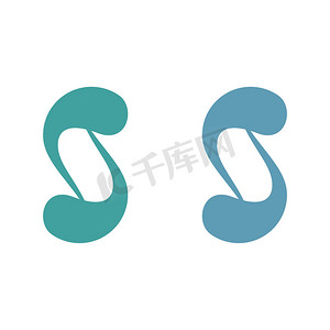 S 字母装饰标志模板插画设计。