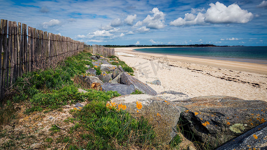 兰德雷扎克海滩 (Beach of Landrezac), 萨尔佐 (Sarzeau), 莫尔比昂省, 布列塔尼 (布列塔尼), 法国