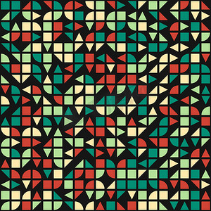 抽象几何图案生成计算艺术插图