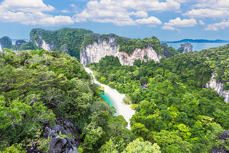 Koh Hong 岛观景点 360 度美丽风景，泰国。