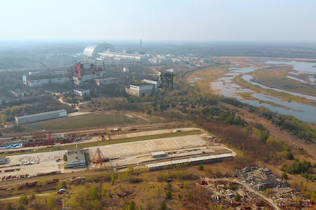 放射性废物摄影照片_乌克兰切尔诺贝利核电站。