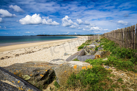 兰德雷扎克海滩 (Beach of Landrezac), 萨尔佐 (Sarzeau), 莫尔比昂省, 布列塔尼 (布列塔尼), 法国