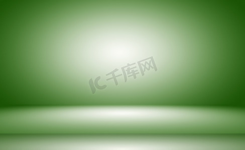 绿色渐变抽象背景空房间，为您的文字和图片提供空间。