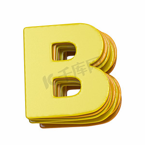 黄色字体字母 B 3d