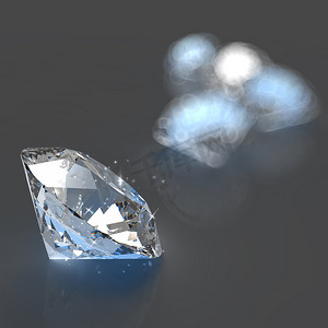 有价值的摄影照片_灰色背景上的钻石 3d 成分