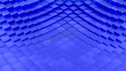 简约立方体摄影照片_由立方体制成的简约波浪图案。