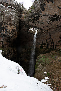 径摄影照片_巴塔拉峡谷瀑布，坦努林，黎巴嫩