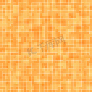 抽象彩色几何图案，橙色、黄色和红色石器马赛克纹理背景，现代风格墙背景。