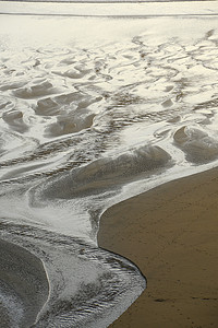 水纹的图案摄影照片_沙子上的水纹