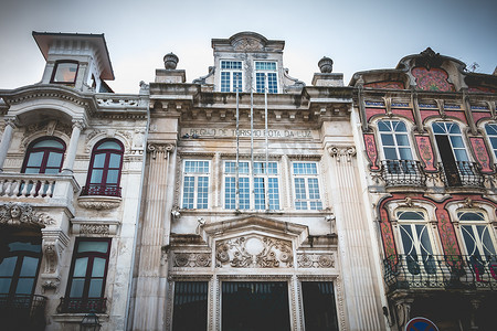 旅游局摄影照片_葡萄牙阿威罗旅游局的建筑细节