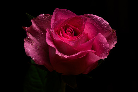 单朵粉红玫瑰花