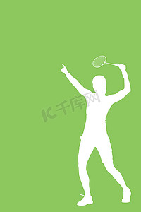 女运动员打羽毛球的复合图像