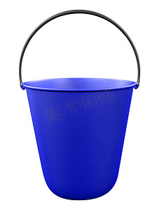 隔离的塑料桶-蓝色