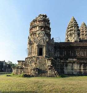 有佛塔和台阶的吴哥窟中央寺庙，在 Angkor Unesc