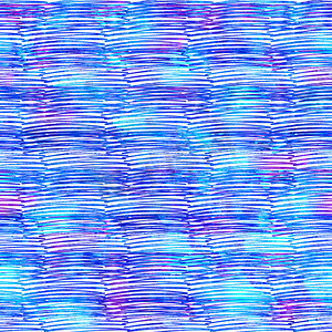 画笔描边线条纹几何 Grung 图案在蓝色背景下无缝。 