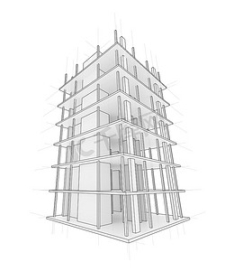 正在建设中的房屋图