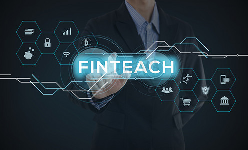 金融技术概念的 Fintech 网络计算机未来。