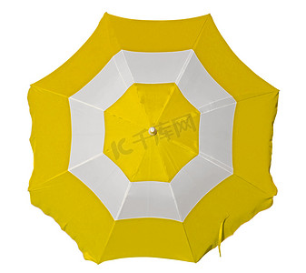 黄白条纹沙滩伞