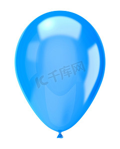 孤立的单个蓝色气球