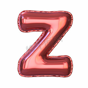 红色金属气球字体 Letter Z 3D