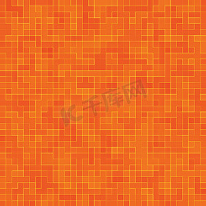 抽象彩色几何图案，橙色、黄色和红色石器马赛克纹理背景，现代风格墙背景。