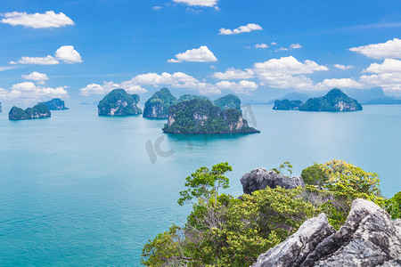 Koh Hong 岛观点指向泰国甲米 360 度美丽的风景。