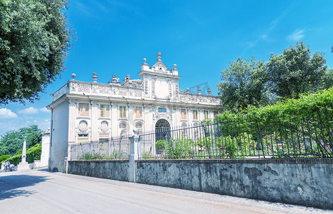 罗马博尔盖塞别墅城市公园的自然与建筑