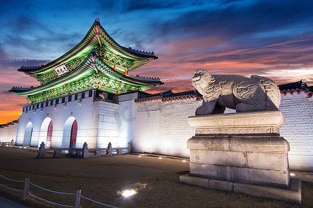 微明的景福宫在韩国首尔。
