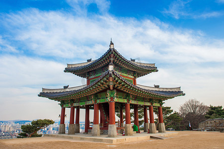 城堡垒摄影照片_水原华城，在韩国很有名。